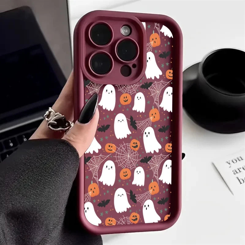 Halloween Pumpkin Ghost Silicone Phone Case