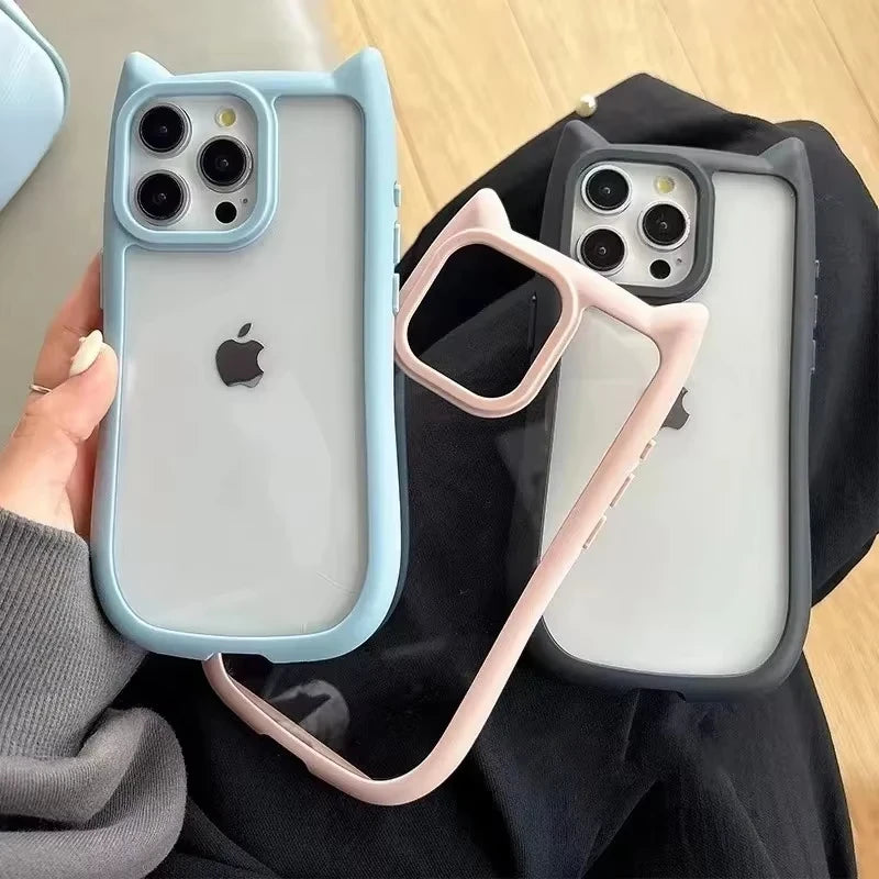 Silicone Cute Cat Ear Phone Case