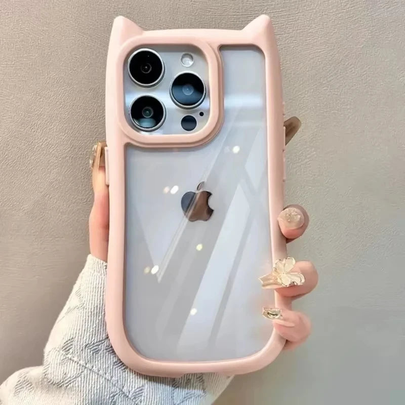 Silicone Cute Cat Ear Phone Case