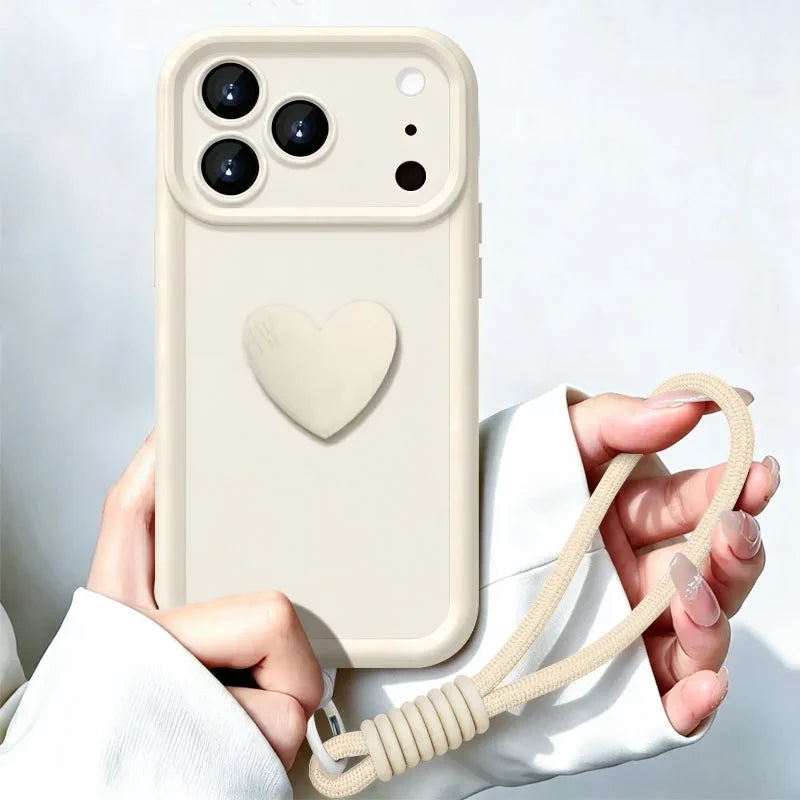 Heart Phone Case With Wrist Strap