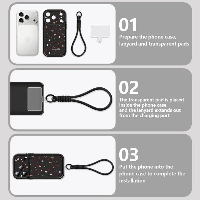 Christmas Elements Lanyard Phone Case