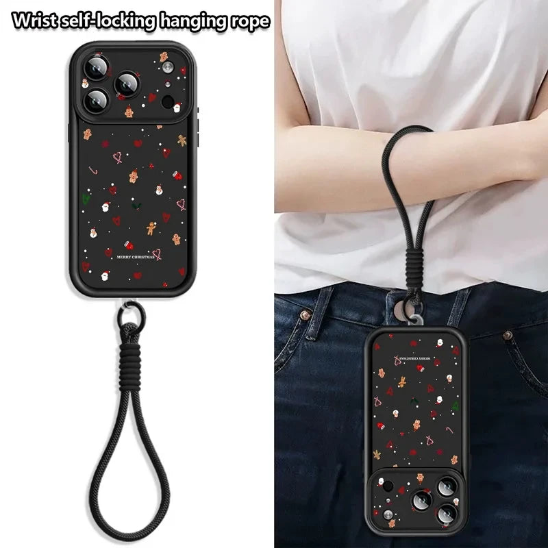 Christmas Elements Lanyard Phone Case