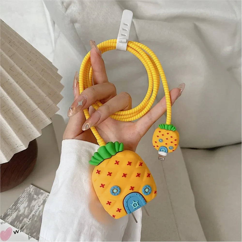 Kawaii Cartoon Charger Cable Protector Set