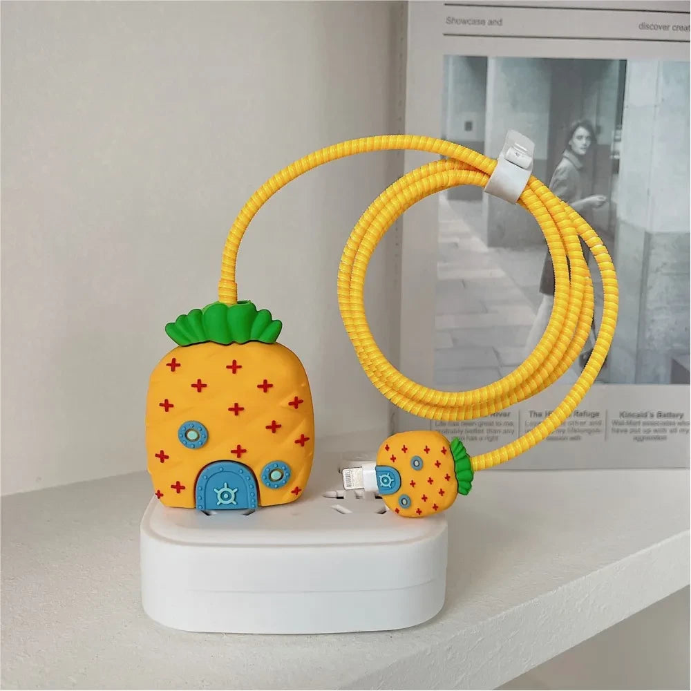 Kawaii Cartoon Charger Cable Protector Set