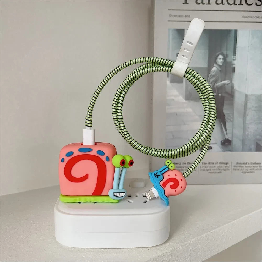 Kawaii Cartoon Charger Cable Protector Set