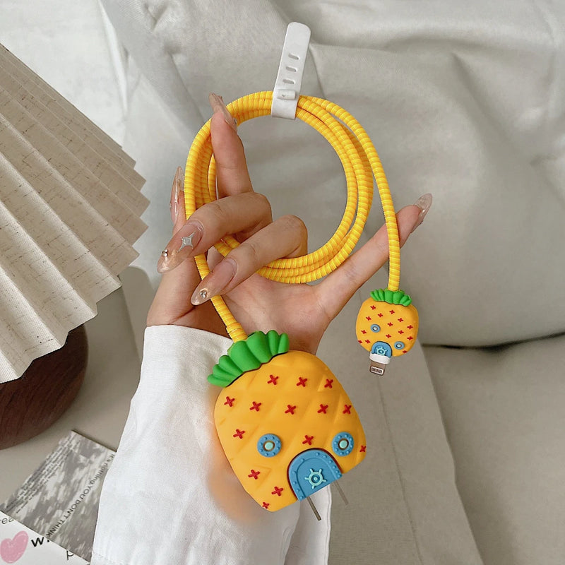 Kawaii Cartoon Charger Cable Protector Set