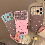 Retro Star Plating Leather Phone Case With Pendant