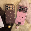 Retro Star Plating Leather Phone Case With Pendant