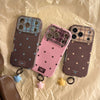 Retro Star Plating Leather Phone Case With Pendant
