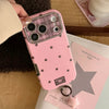 Retro Star Plating Leather Phone Case With Pendant