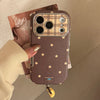 Retro Star Plating Leather Phone Case With Pendant