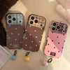 Retro Star Plating Leather Phone Case With Pendant
