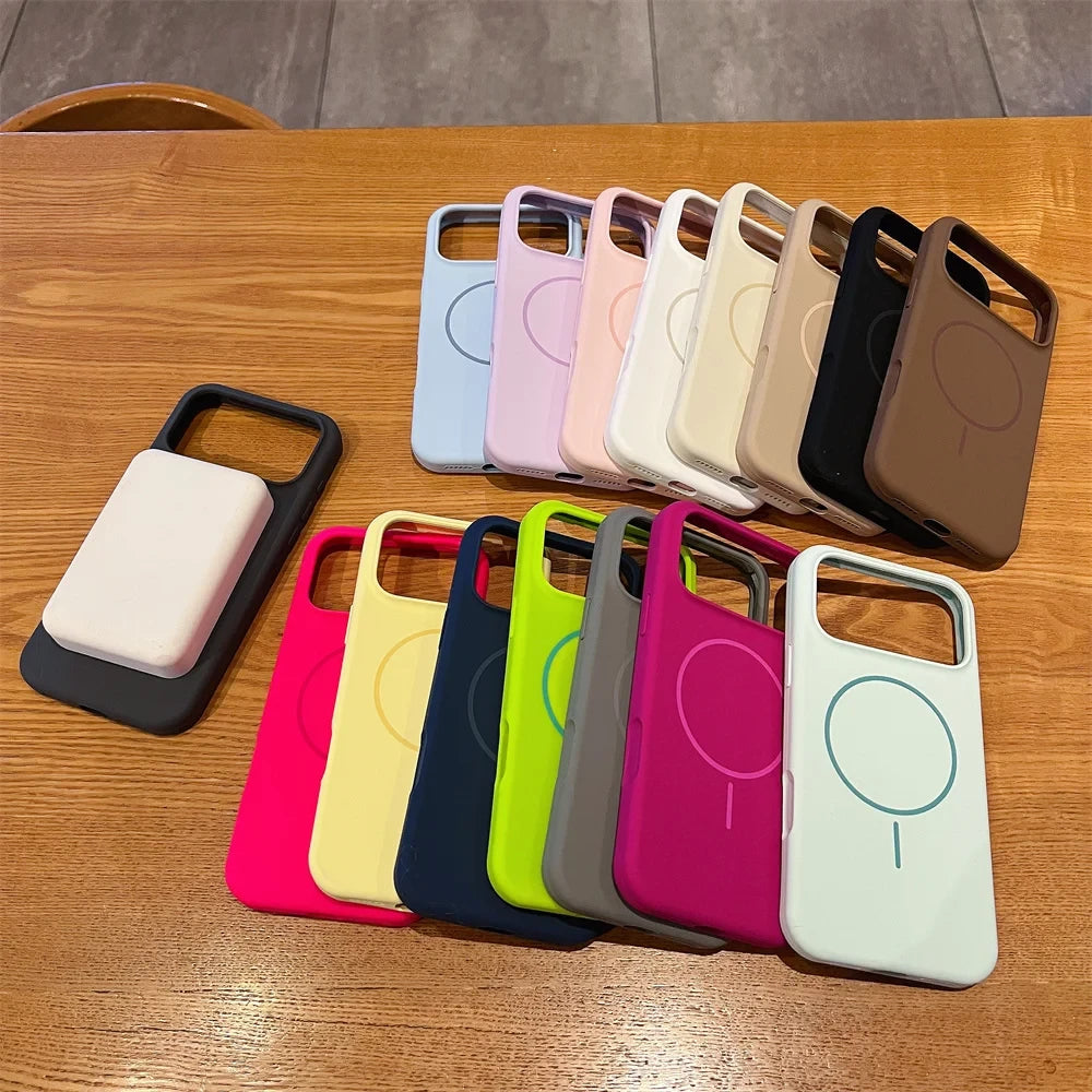 Matte Liquid Silicone Magnetic Phone Case