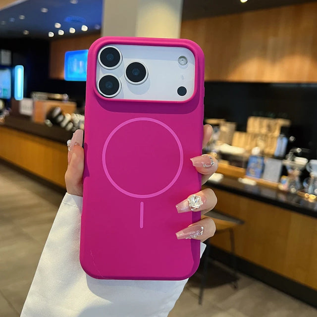 Matte Liquid Silicone Magnetic Phone Case