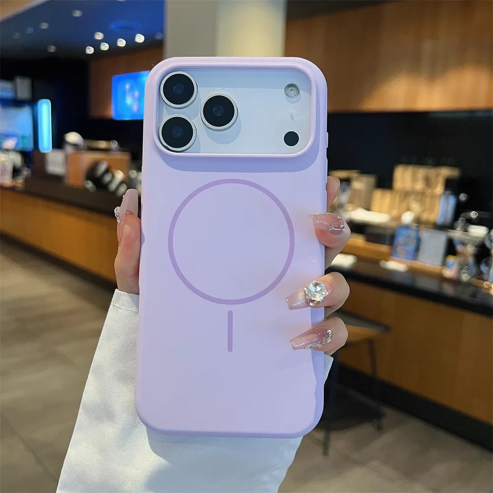 Matte Liquid Silicone Magnetic Phone Case