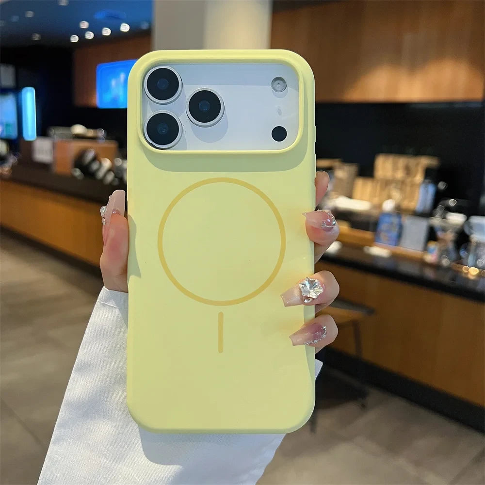 Matte Liquid Silicone Magnetic Phone Case