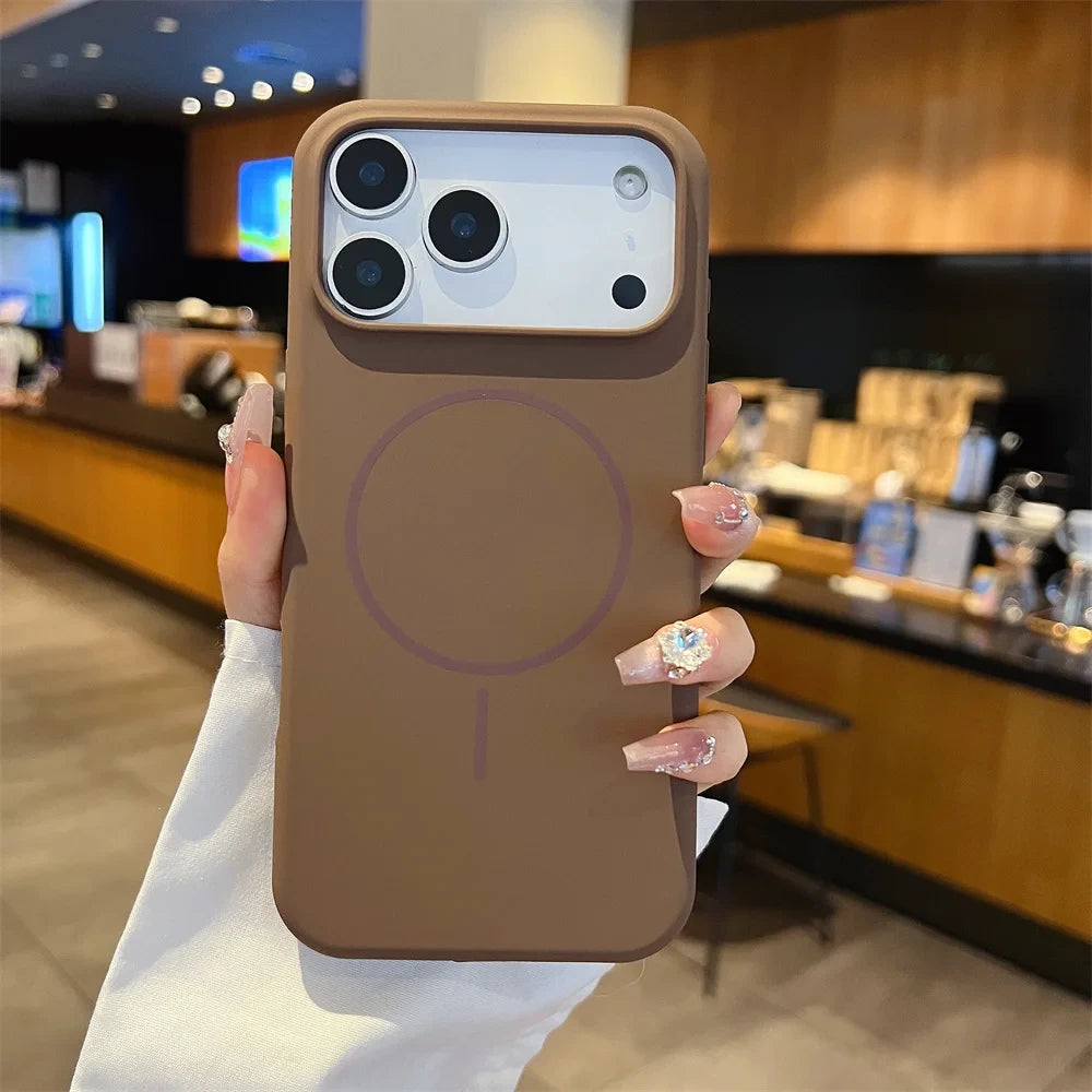Matte Liquid Silicone Magnetic Phone Case