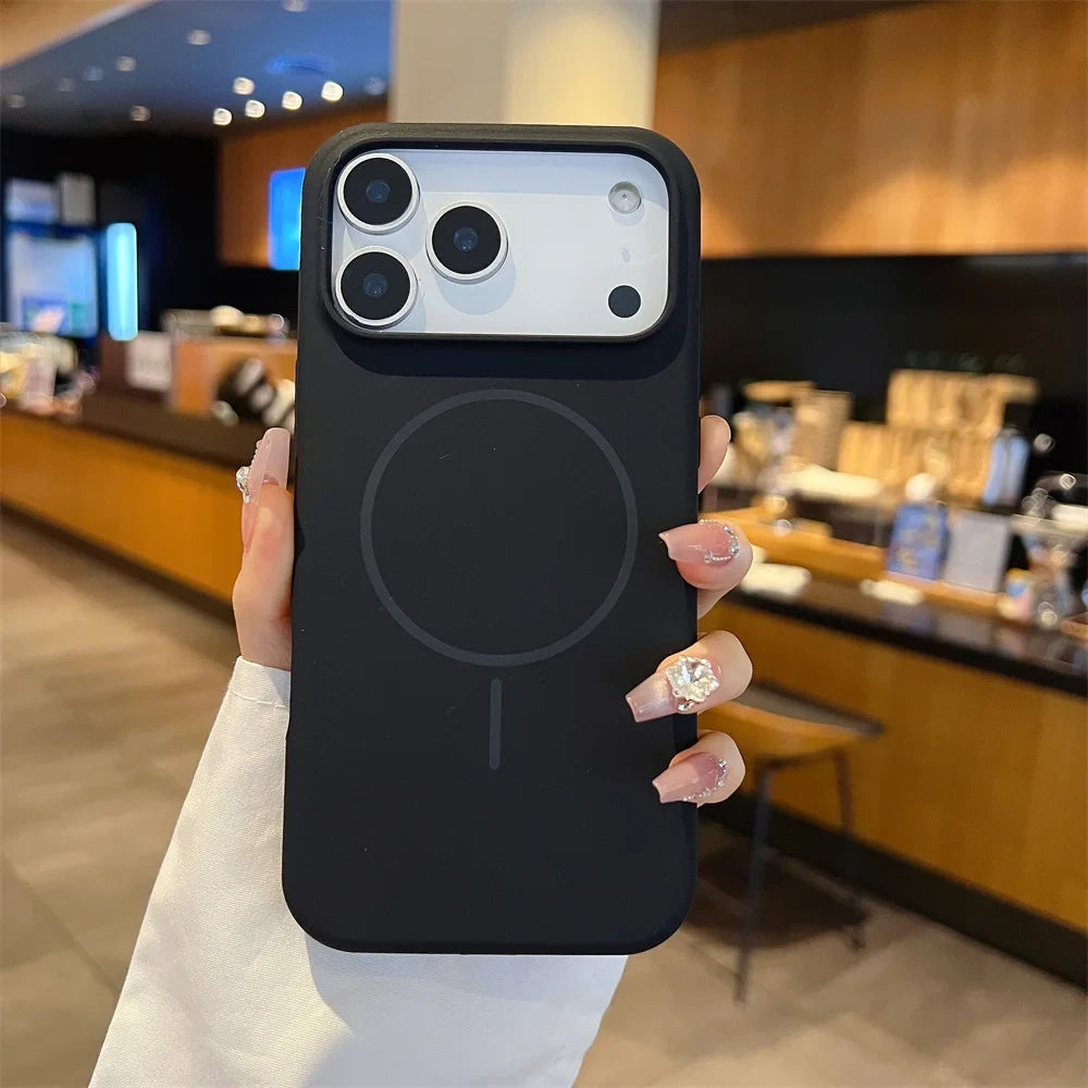 Matte Liquid Silicone Magnetic Phone Case