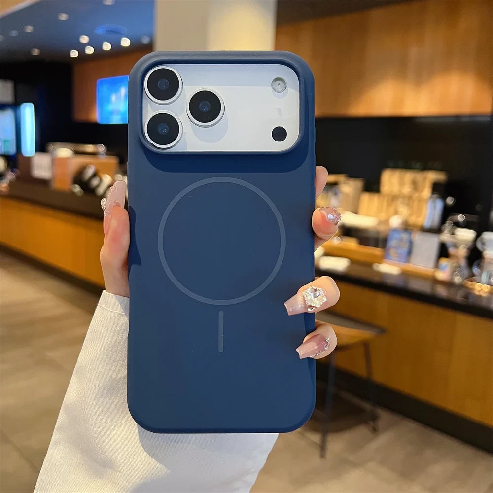 Matte Liquid Silicone Magnetic Phone Case